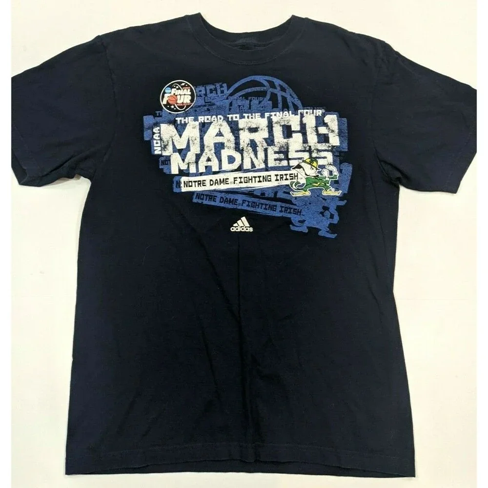 Adidas Notre Dame Fighting Irish TShirt Large Navy 2011 March Madness Tee